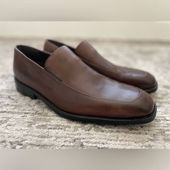 BANANA REPUBLIC Loafers Mens 11.5 M Brown Leather Slip On Shoe Dress Made Italy - Picture 1 of 9